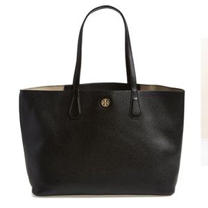 Tory Burch Perry Leather Tote Black